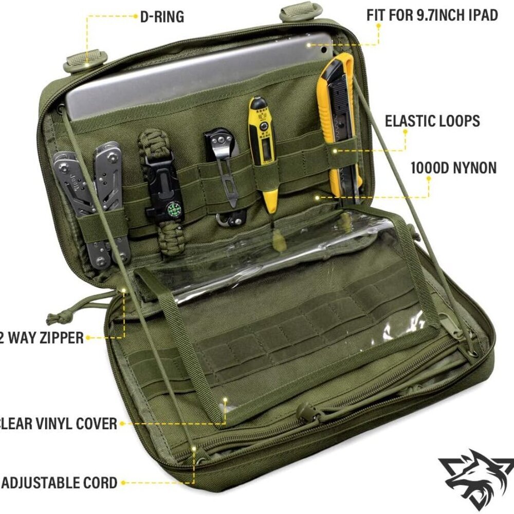Tactical Admin Molle Pouch, Medical EDC EMT Utility Bag Shell Design Attachment - Picture 4 of 7